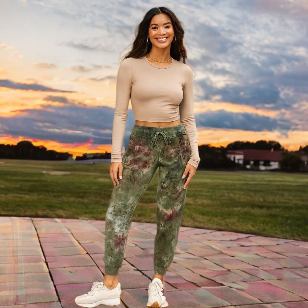REVOLVE La Detresse High-Rise Tie Dye Sweatpants Midori Sour Fleece Jogger Pants